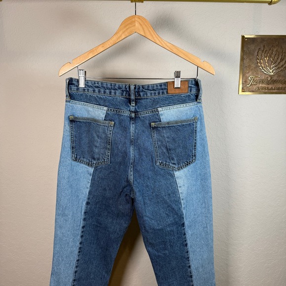 BDG Urban Outfitters Jessye Colorblock Jeans Womens W28 L32 Blue Denim Crop - Picture 3 of 10